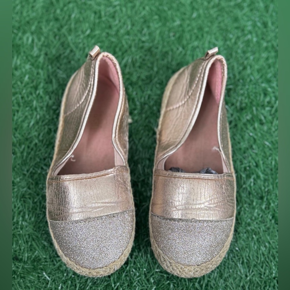 Gold Slip-On Espadrille Shoes Size 1